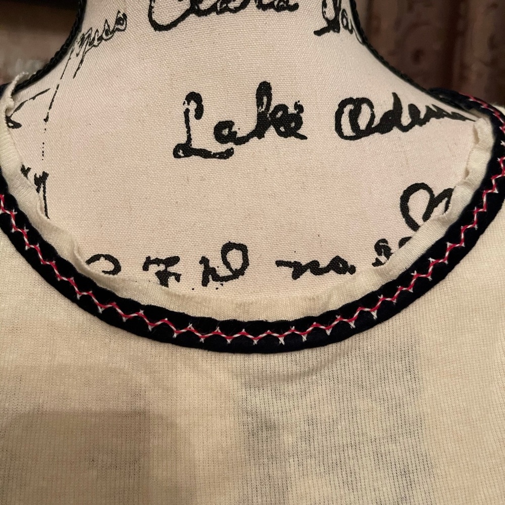 FREE PEOPLE RINGER MUSCLE EMBROIDERED TEE NWT - Picture 7 of 7